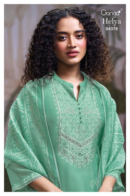 Helya 4378 By Ganga Bemberg Silk Satin Best Designer Salwar Suits Wholesale Shop In Surat
